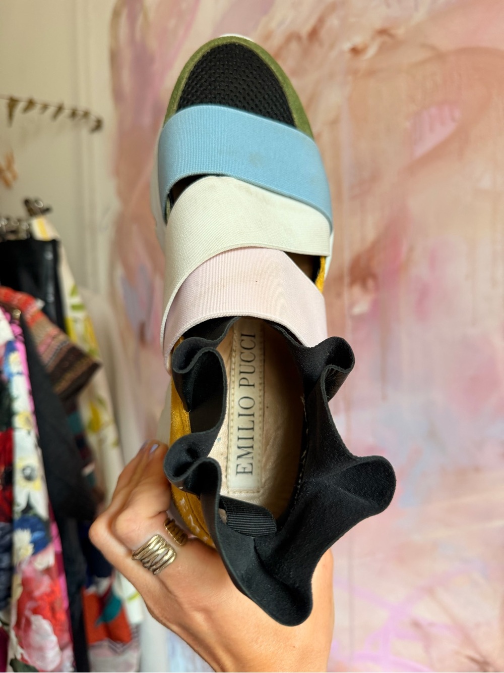 Emilio Pucci Multicolor Elastic Strap Slip-On Sneaker - Picture 2 of 5